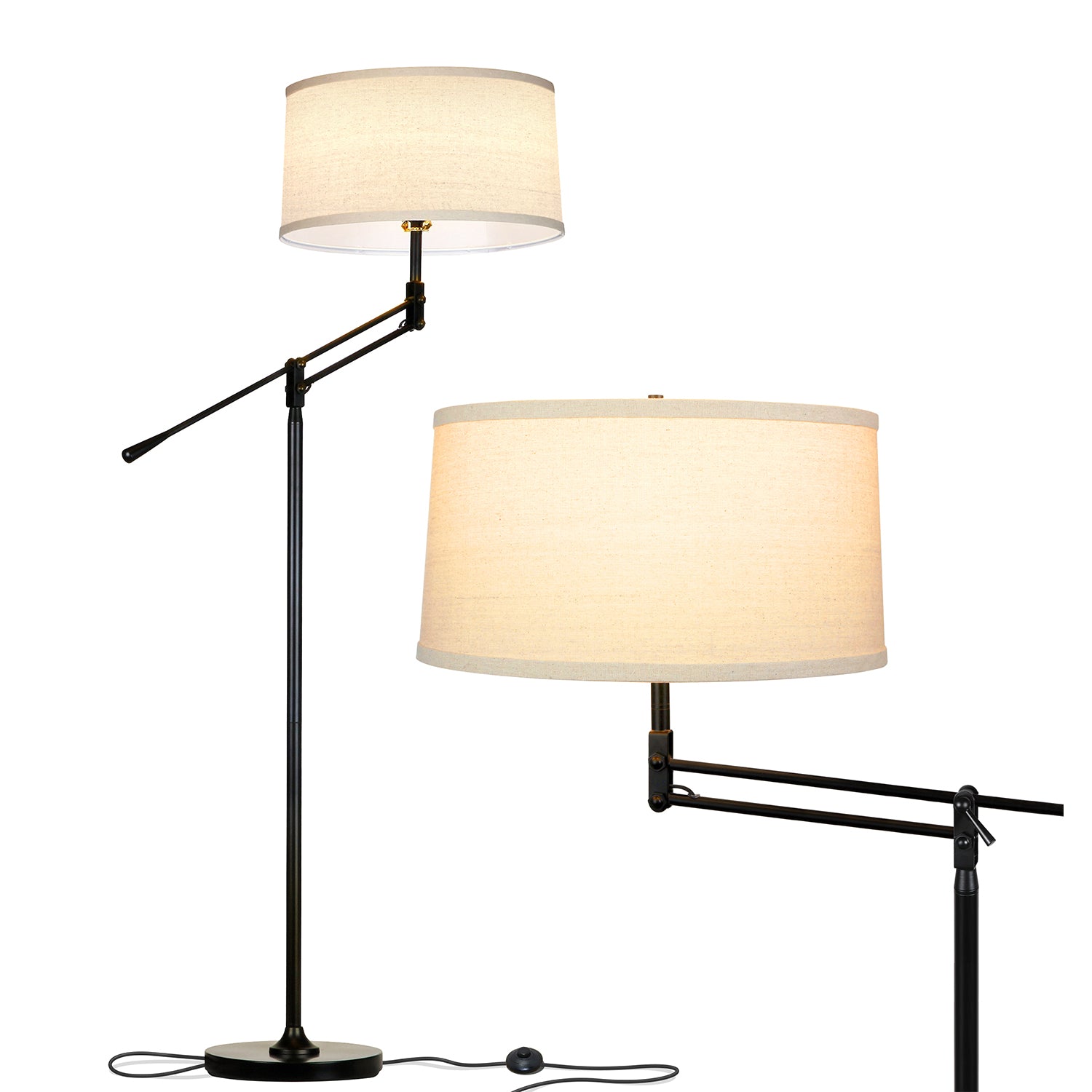 Brightech Ava Tall Standing Floor Lamp Pole w/ LED Light Bulb, Black (Used) - VMInnovations