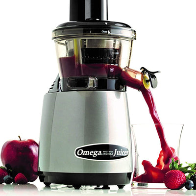 Omega VRT400HDS 80 RPM Vertical Continuous Masticating Fruit and Veggie Juicer