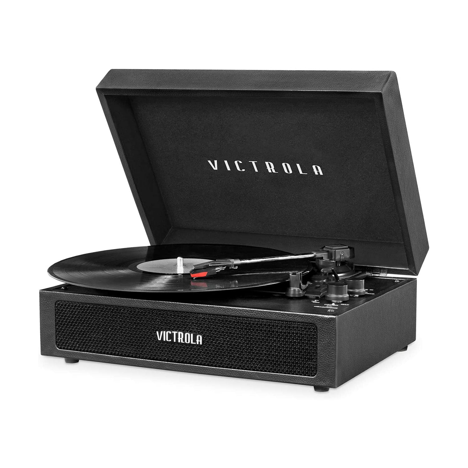 Victrola Parker Bluetooth Portable Suitcase Record Player, Black (Open Box)
