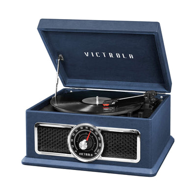 Victrola 4 in 1 Nostalgic Bluetooth Record Player Turntable, Blue (Open Box)