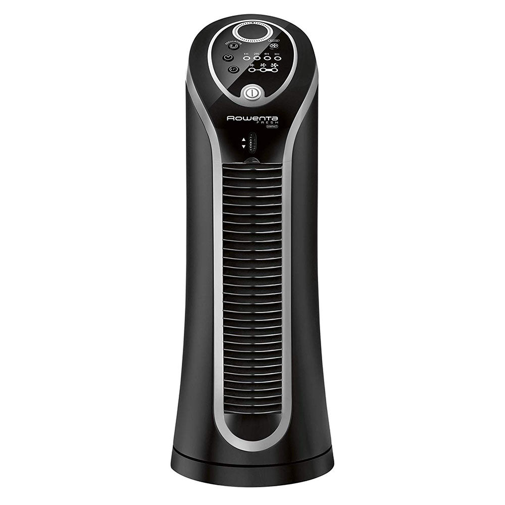 Rowenta Compact 15 Inch Quiet 3 Speed Oscillating Tower Fan, Black (Open Box)