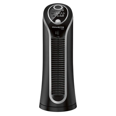 Rowenta Compact 15 Inch Quiet 3 Speed Oscillating Tower Fan, Black (Open Box)