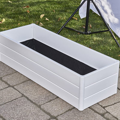 NuVue 26005 44 Inch Raised PVC Garden Planter Terrace Deck Box, White (10 Pack)