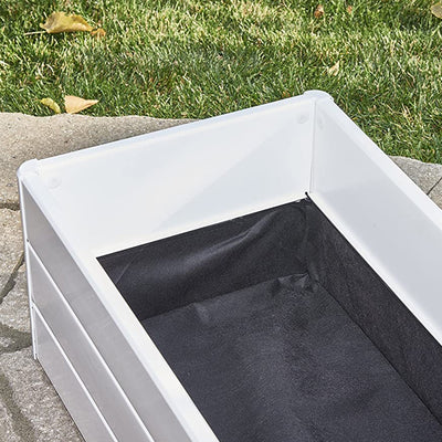 NuVue 26005 44 Inch Wide Tall Raised PVC Garden Planter Terrace Deck Box, White