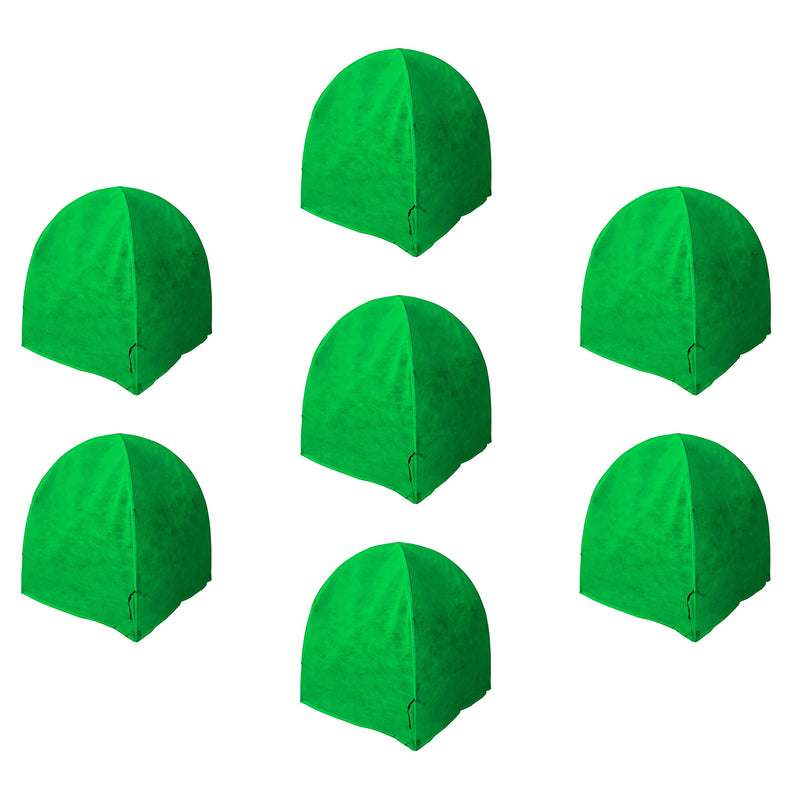NuVue 22 In Pop Up Tear Resistant Winter Frost Cover Garden Tent, Green (7 Pack)