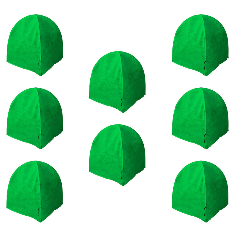 NuVue 22 In Pop Up Tear Resistant Winter Frost Cover Garden Tent, Green (8 Pack)