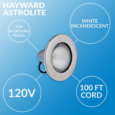 Hayward AstroLite 120 Volt Pool White Light, Stainless Steel Rim (For Parts)