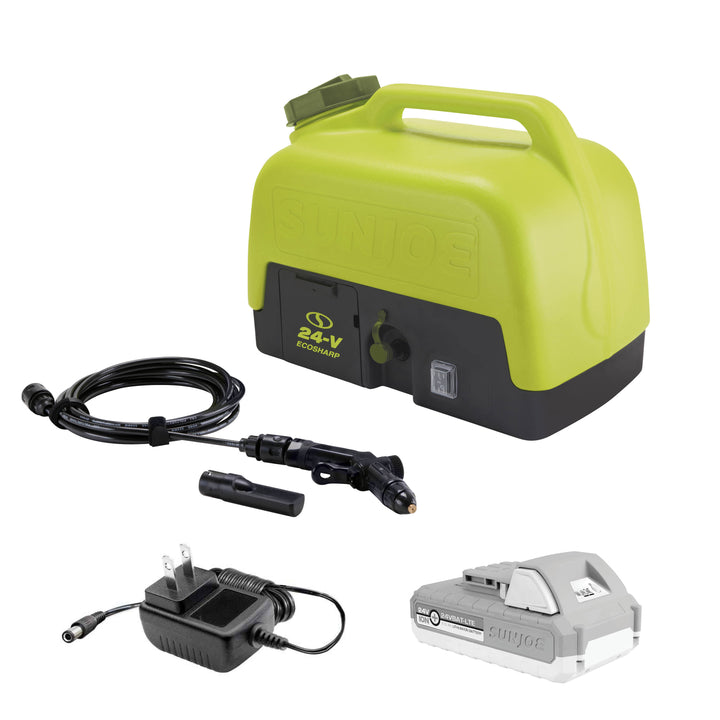 Sun Joe 24V Cordless Portable Sink/Shower Spray Washer Kit w/Battery (For Parts)