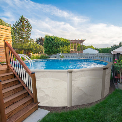 Aquarian 15ft x 52in Above Ground Swimming Pool w/Pump & Pool Ladder (Open Box) - VMInnovations