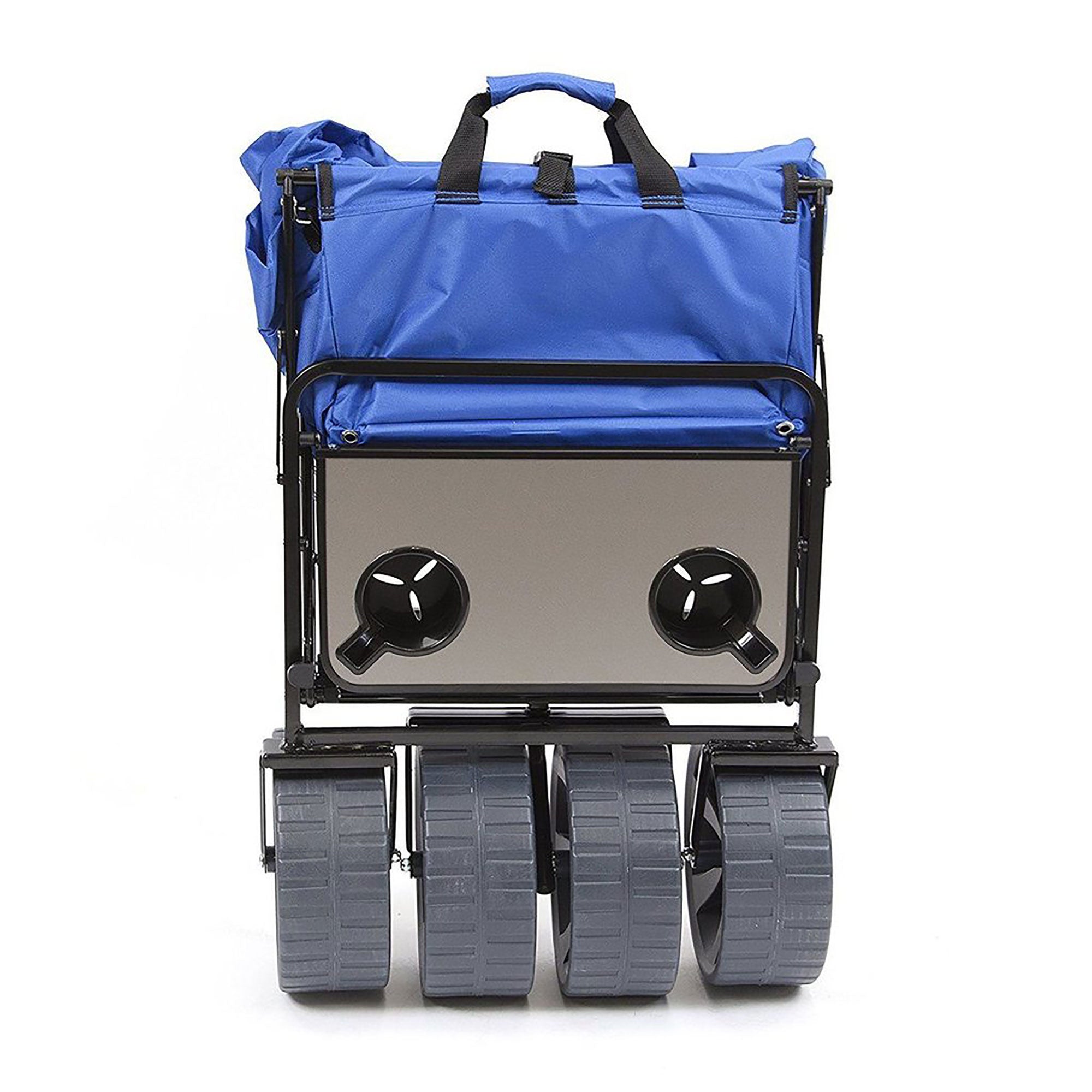 Mac Sports Collapsible Beach Utility Wagon Cart with Table, Blue (Damaged)