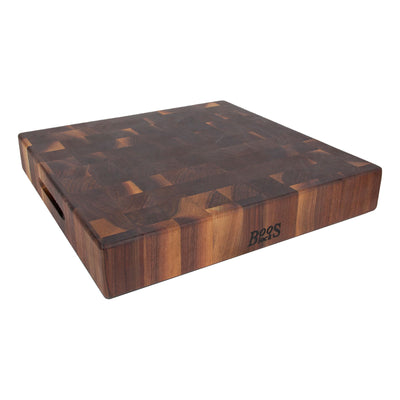 John Boos Walnut Wood Reversible 18 x 18" Chopping Block & Moisture Cream Set
