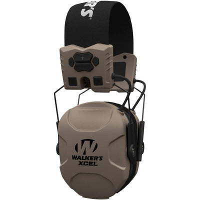 Walker's Xcel 100 Digital Electronic Muff Ear Protection with Voice Clarity, Tan