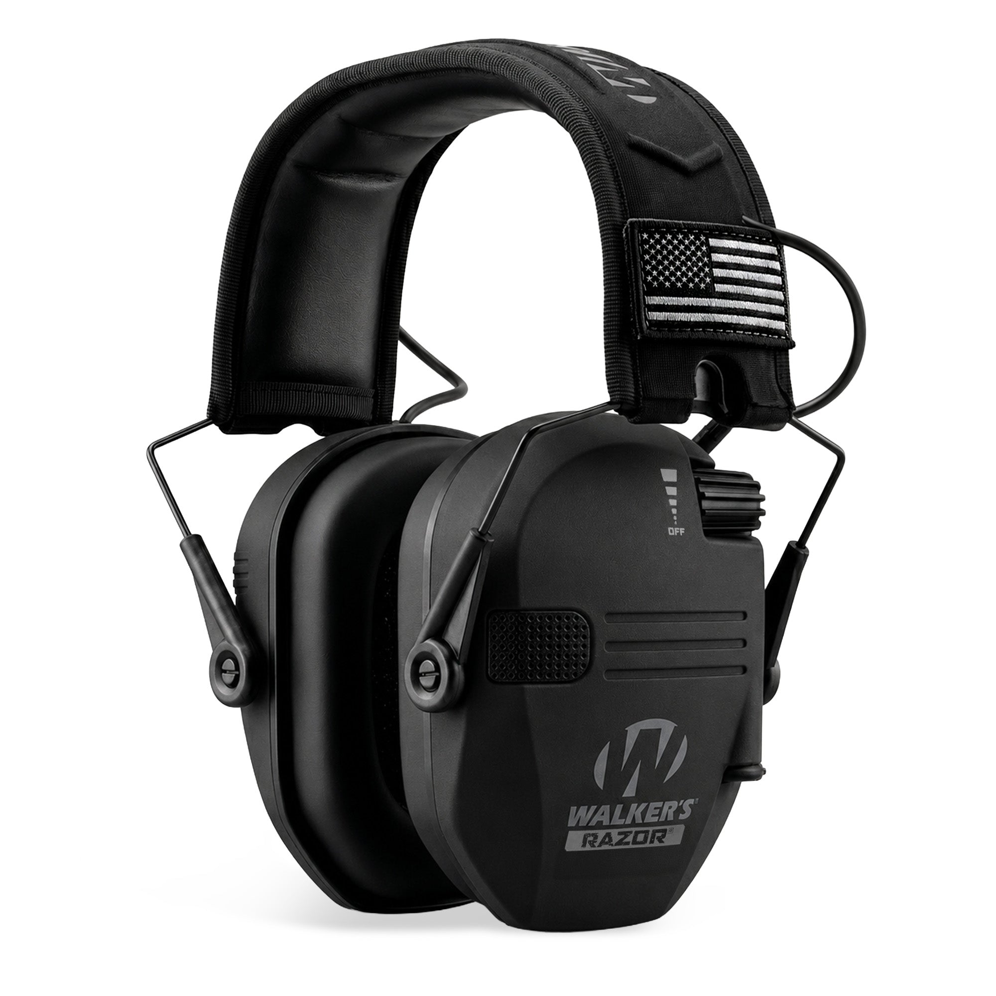 Walkers Razor Shooting Ear Protection Muffs with NRR 23 dB, Black Patriot (Used)