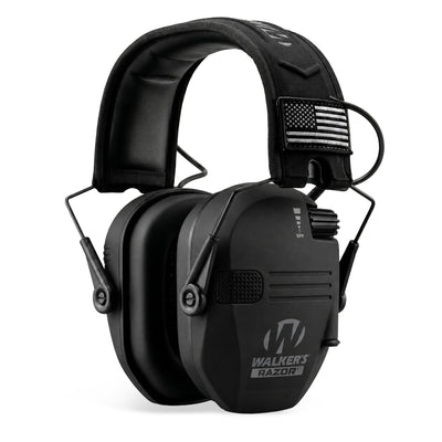 Walkers Razor Shooting Ear Protection Muffs with NRR 23 dB, Black Patriot (Used)