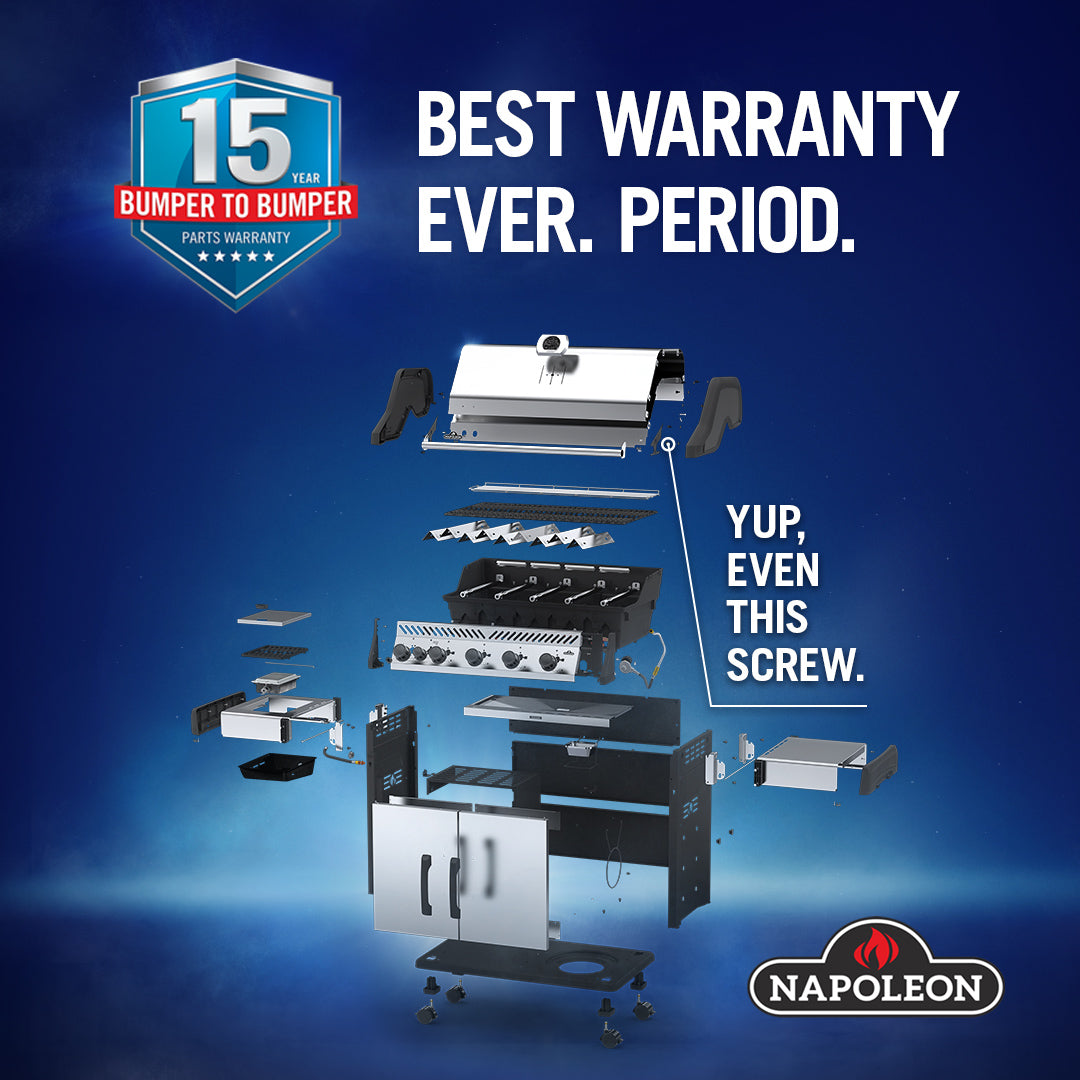 Napoleon Rogue 3 Burner 36000 BTU Propane Gas Grill w/ Side Burners (For Parts)