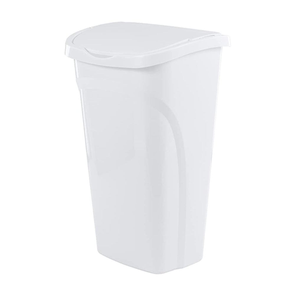 United Solutions 40 Quart Home Wastebasket with Dual Swing Lid, White (6 Pack) - VMInnovations