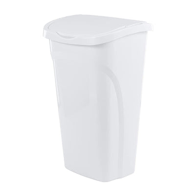 United Solutions 40 Quart Home Wastebasket with Dual Swing Lid, White (6 Pack) - VMInnovations