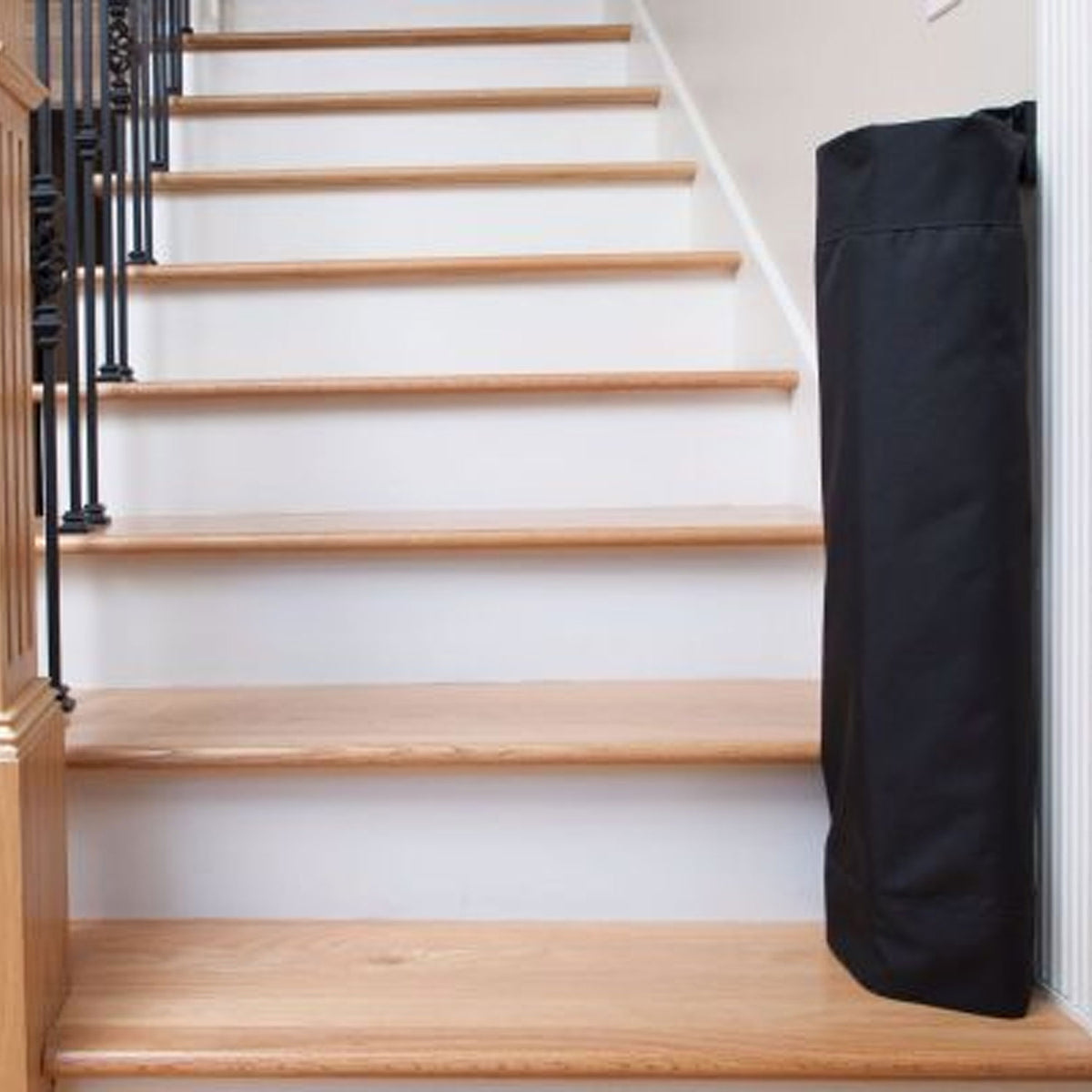 The Stair Barrier 43 to 52 Inch Wall to Banister Baby and Pet Gate, Just Cream - VMInnovations