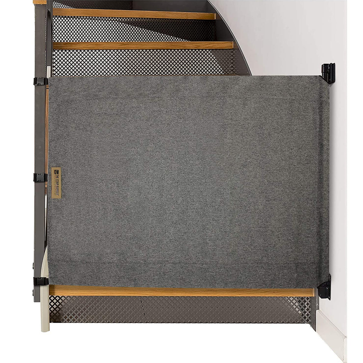 THE STAIR BARRIER 36 to 43" Retractable Portable Fabric Baby Pet Gate, Dark Gray - VMInnovations