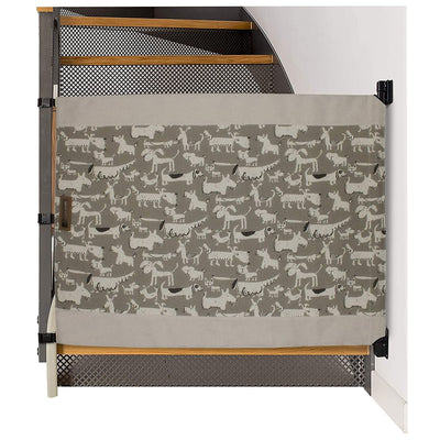 The Stair Barrier 36 to 43 Inch Wall to Banister Baby and Pet Gate, Dogs, Brown - VMInnovations