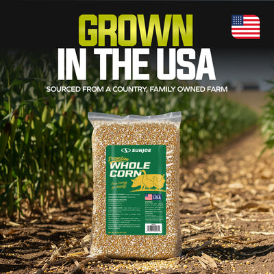 Sun Joe Whole Corn, All Season Feed for Wildlife and Outdoor Feeding, 50 lb Bag - VMInnovations