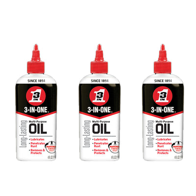3-In-One 4 Ounce Multi Purpose Oil with Marksman Twist Spout (3 Pack)