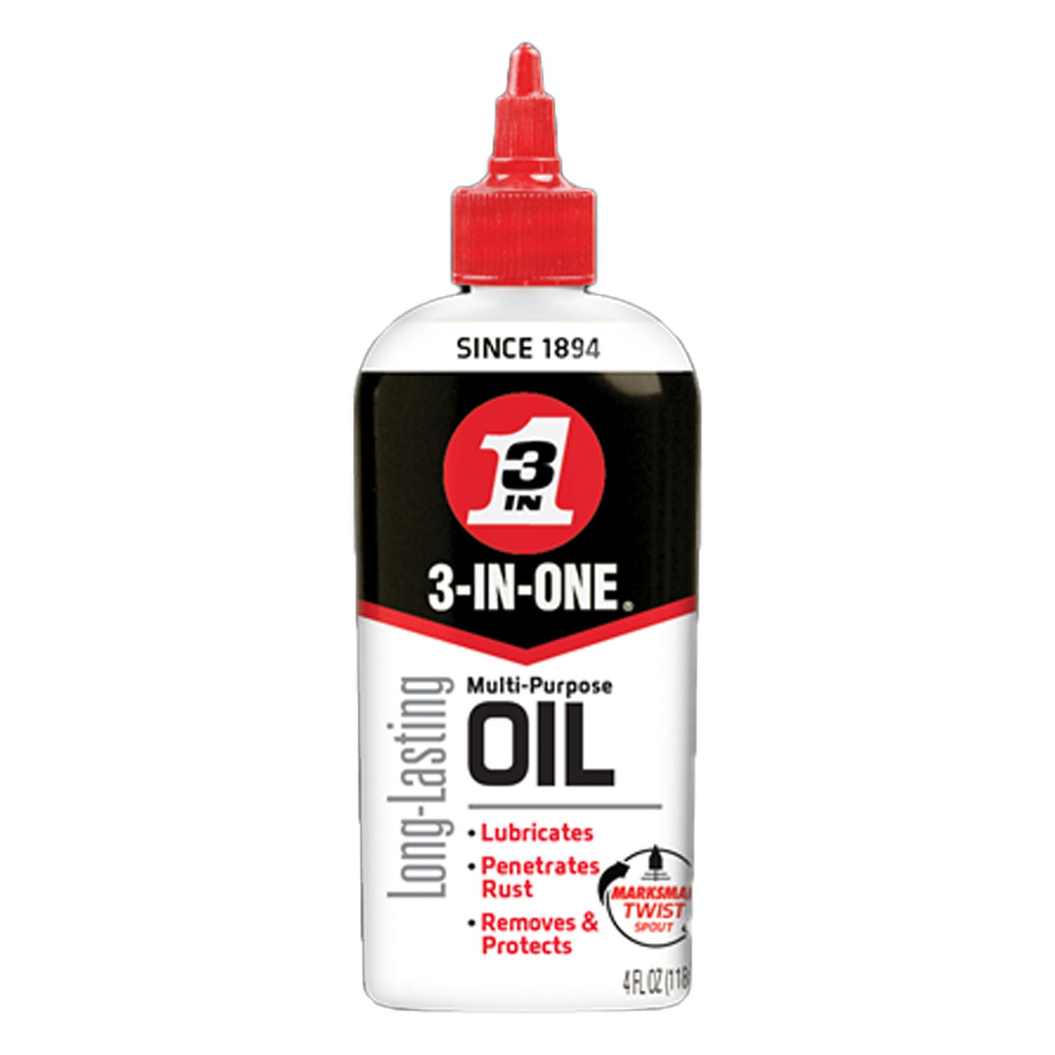 3-In-One 4 Ounce Multi Purpose Oil with Marksman Twist Spout (3 Pack)