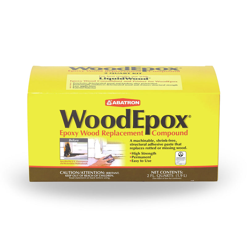 Abatron WE2QKR WoodEpox Epoxy Wood Replacement Compound Parts A & B Kit (4 Pack)