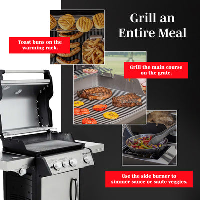 Weber Spirit SP-335 Stainless Steel 3 Burner 32000 BTUs Liquid Propane Gas Grill - VMInnovations