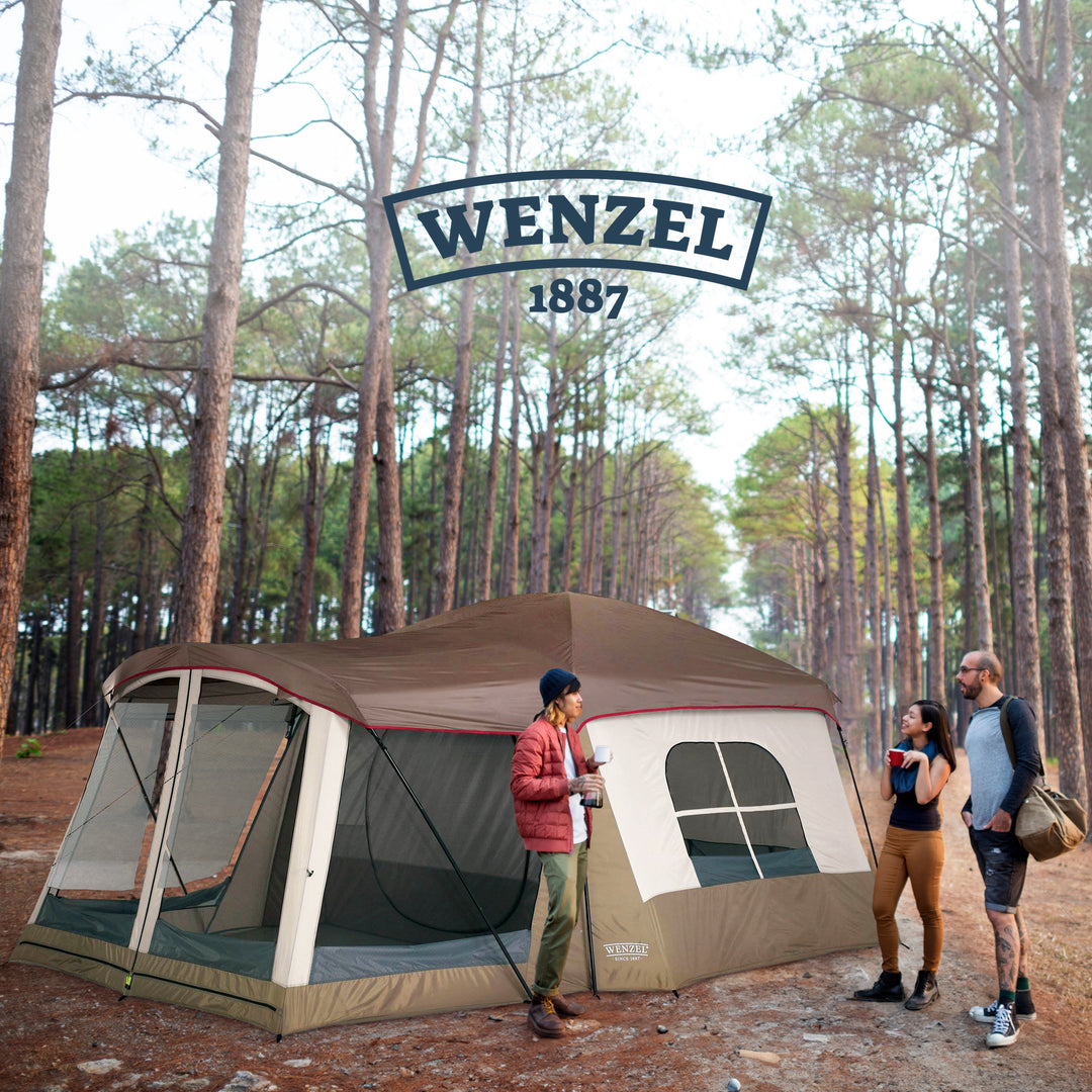 Wenzel 16 x 11 Klondike 8 Person Screen Room Camping Tent, Brown (Open Box) - VMInnovations