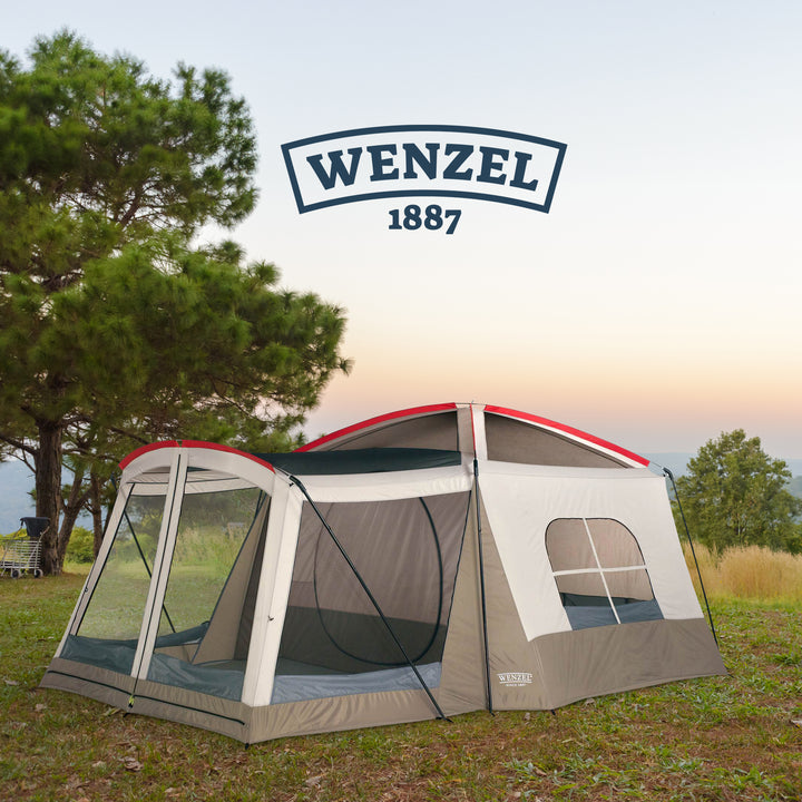 Wenzel 16 x 11 Klondike 8 Person Screen Room Camping Tent, Brown (Open Box) - VMInnovations