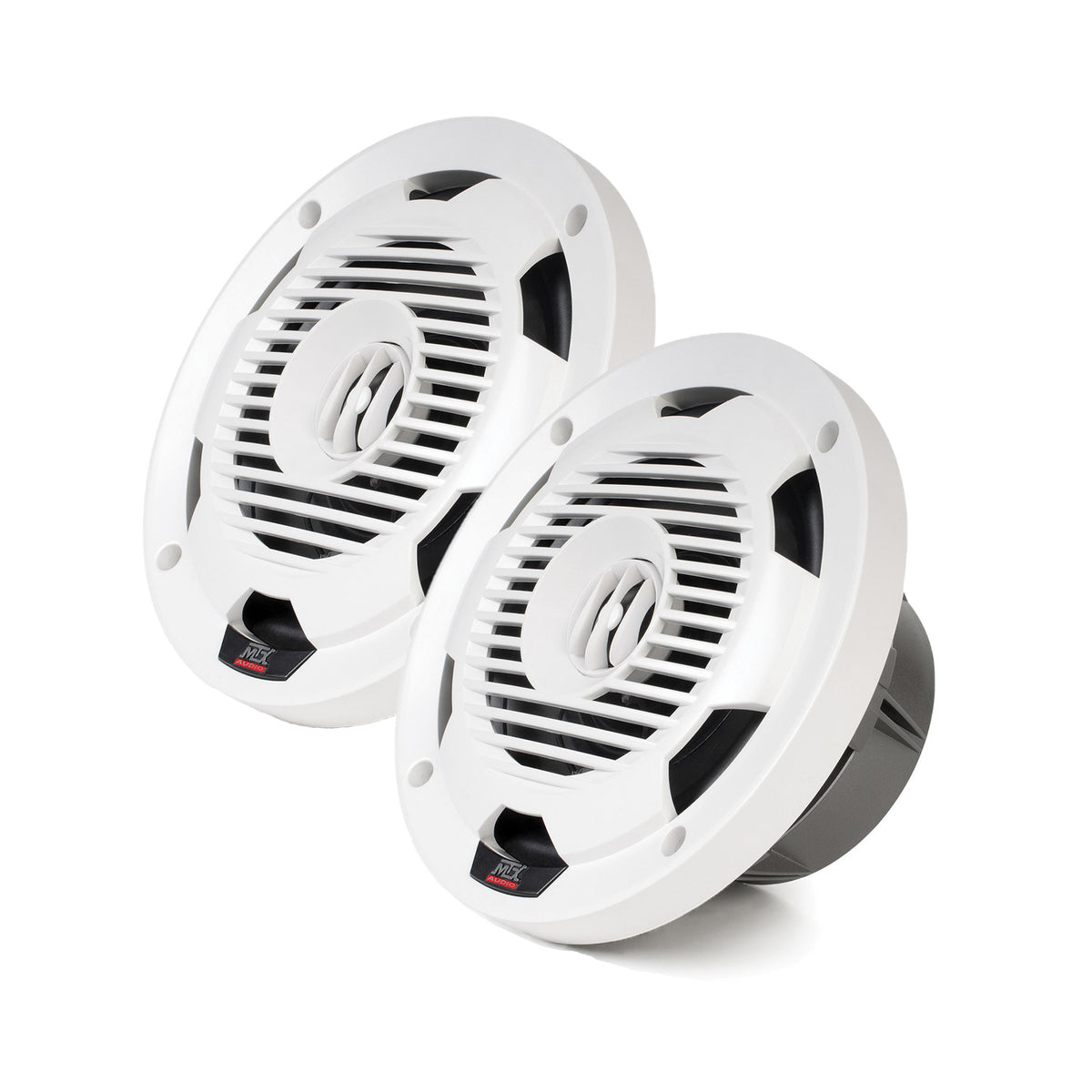 MTX WET77-W Wet Series 75 Watt RMS 4 Ohm Coaxial Marine Boat Speaker Pair, White