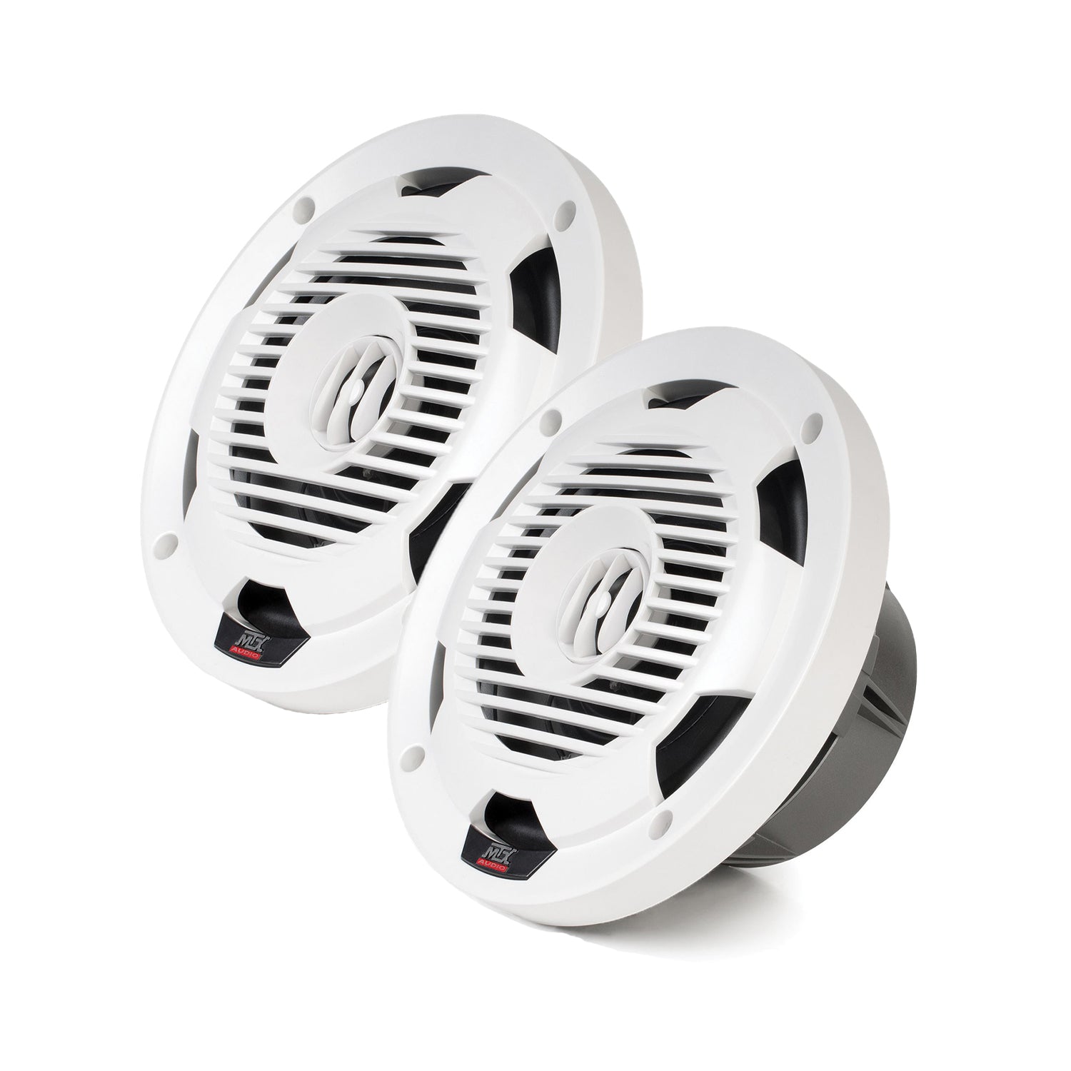 MTX WET77-W Wet Series 75 Watt RMS 4 Ohm Coaxial Marine Boat Speaker Pair, White