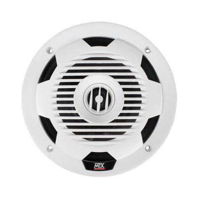 MTX WET77-W Wet Series 75 Watt RMS 4 Ohm Coaxial Marine Boat Speaker Pair, White