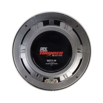 MTX WET77-W Wet Series 75 Watt RMS 4 Ohm Coaxial Marine Boat Speaker Pair, White