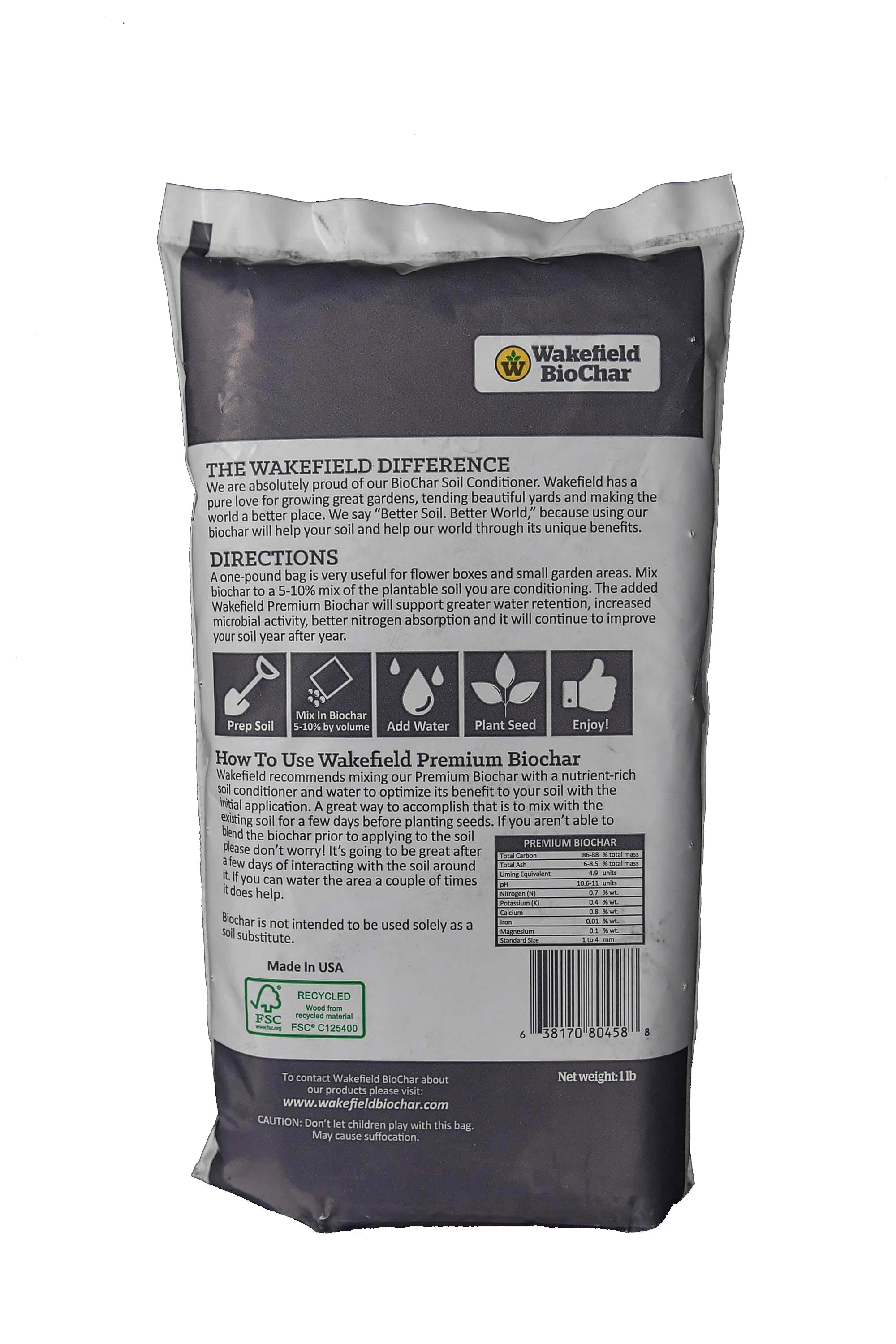 HC Companies Flower Box, Brown & Wakefield 1lb Premium Biochar Soil Conditioner