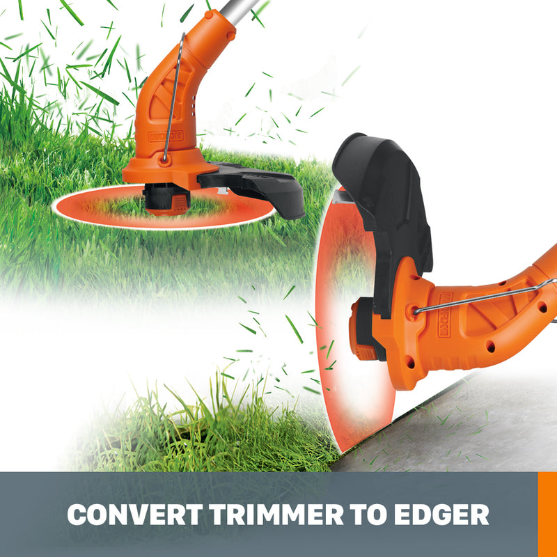 WORX 2-in-1 Trimmer & Edger Lawn Equipment Combo and WG050 Aerocart Wheelbarrow