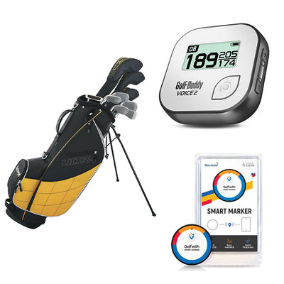 Wilson Men's Golf Club Set + Golf Buddy GPS Range Finder + Golfwith Smart Marker