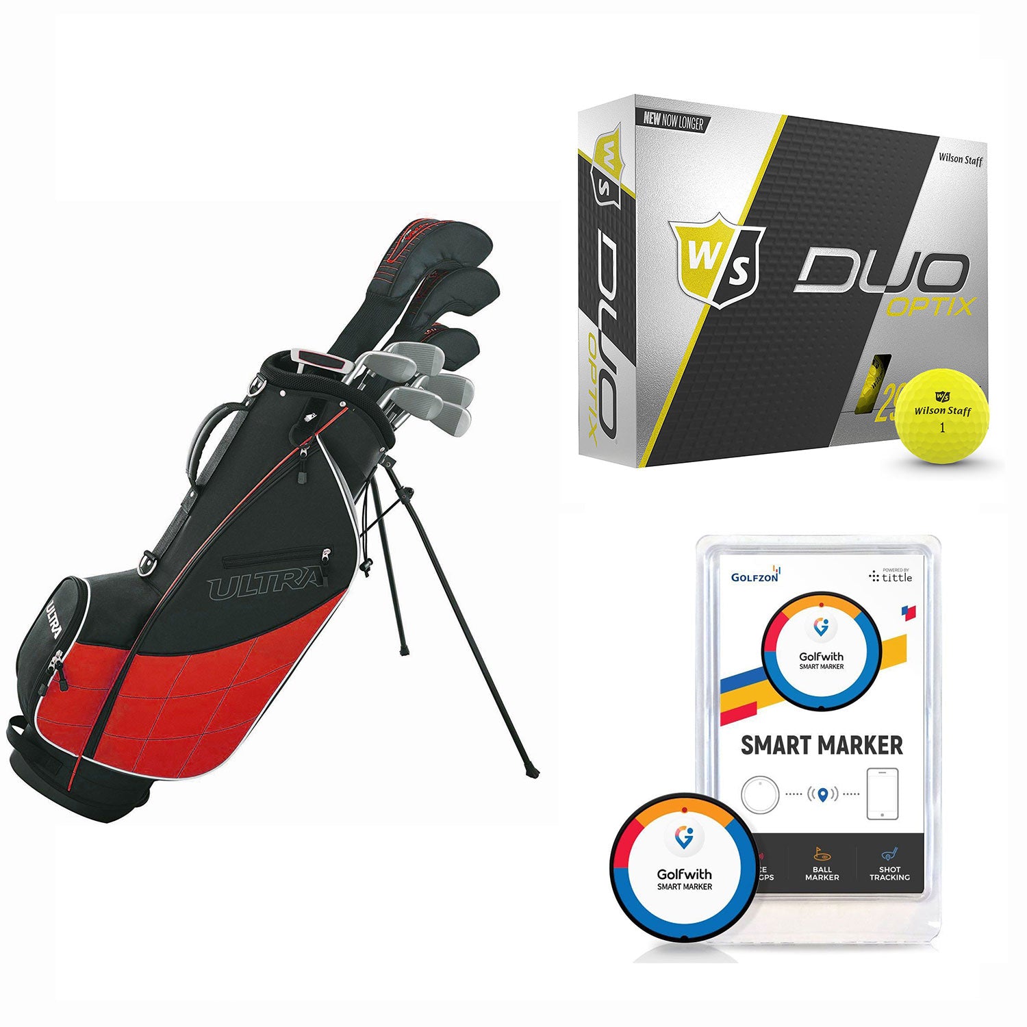 Wilson Ultra Men's Right-Hand Golf Club Set + Golf Balls + Shot Distance Tracker