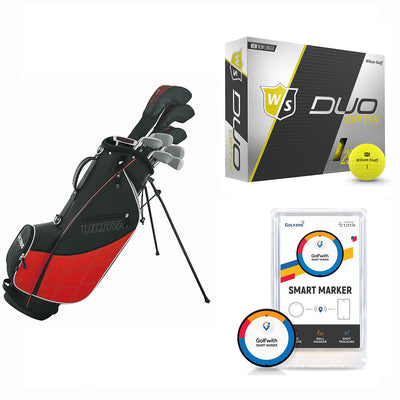 Wilson Ultra Men's Right-Hand Golf Club Set + Golf Balls + Shot Distance Tracker
