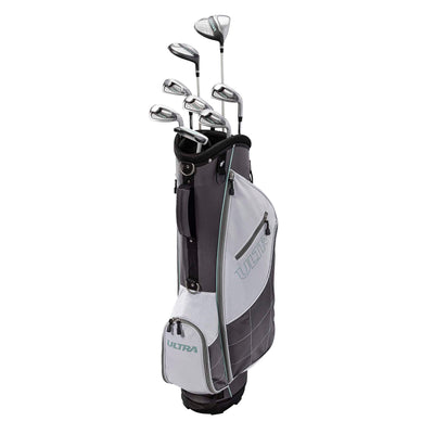 Wilson Ultra Womens Left Handed Complete Golf Club Set with Cart Bag, Gray Mint