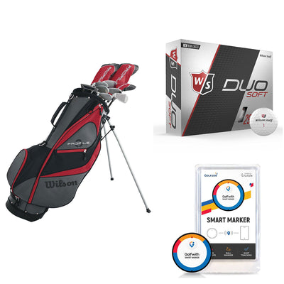 Wilson Men's Left-Hand Golf Clubs and Golf Balls and Golf Shot Distance Tracker