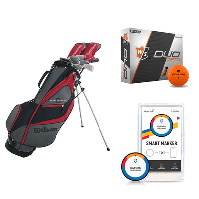 Wilson Men's Left-Hand Golf Clubs and Golf Balls and Golf Shot Distance Tracker