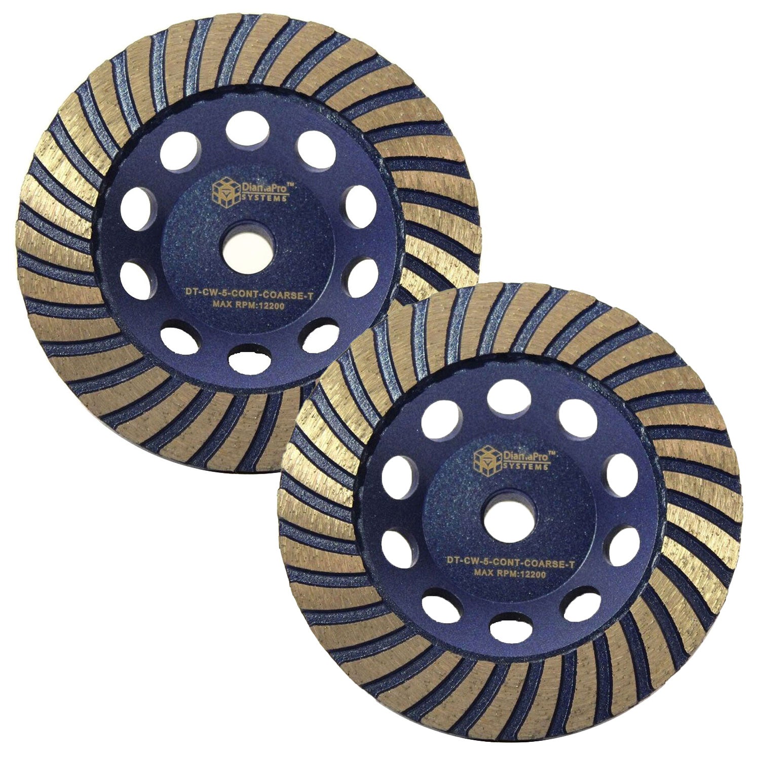 DiamaPro Systems 5 Inch Continuous Rim Turbo Grinding Cup Wheel, Coarse (2 Pack) - VMInnovations