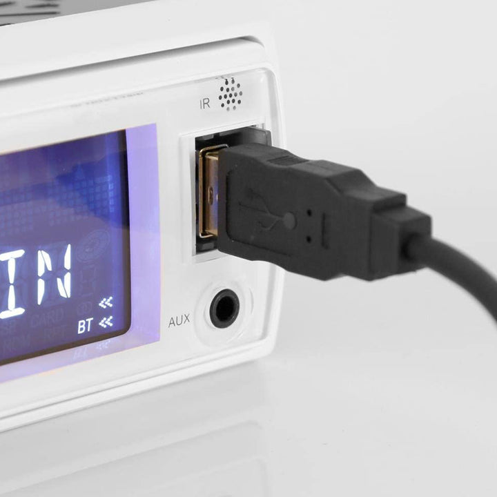 Pyle PLMRKT36WT 5.25 Inch Bluetooth Marine Stereo Receiver & Speaker Kit, White - VMInnovations