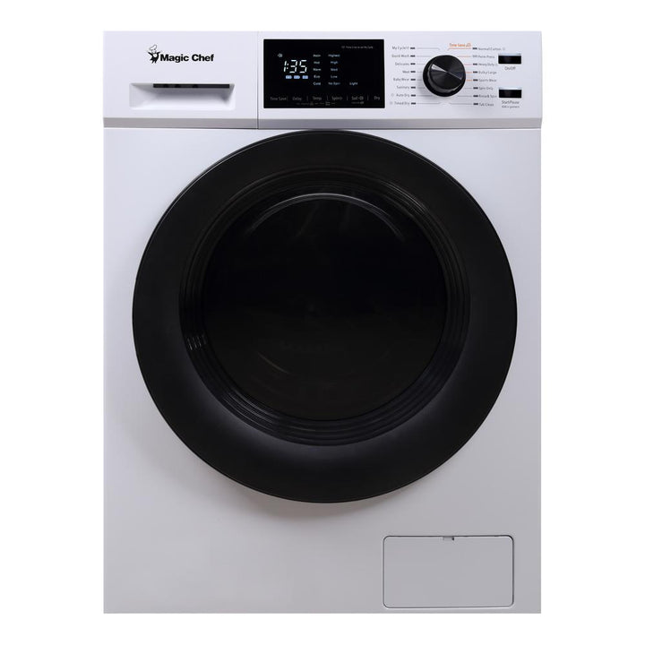 Magic Chef 2.7 Cu Ft Front Load Washer And Dryer Combination, White (Used)