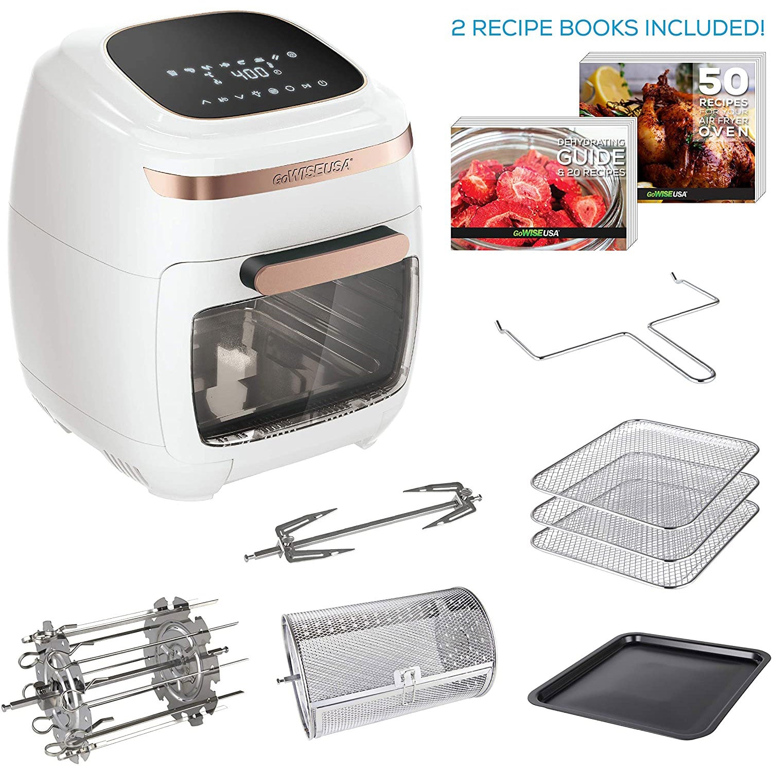 GoWISE Vibe 11.6 Qt Air Fryer Toaster Oven w/ Rotisserie & Dehydrator (Open Box)