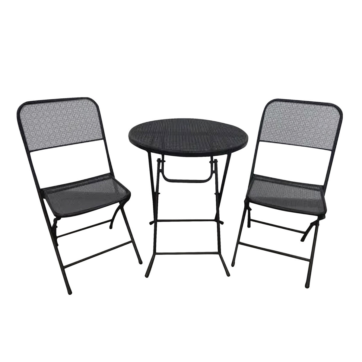 Four Seasons Courtyard Padova Foldable 3pc Bistro Dining Set, Black (Open Box) - VMInnovations