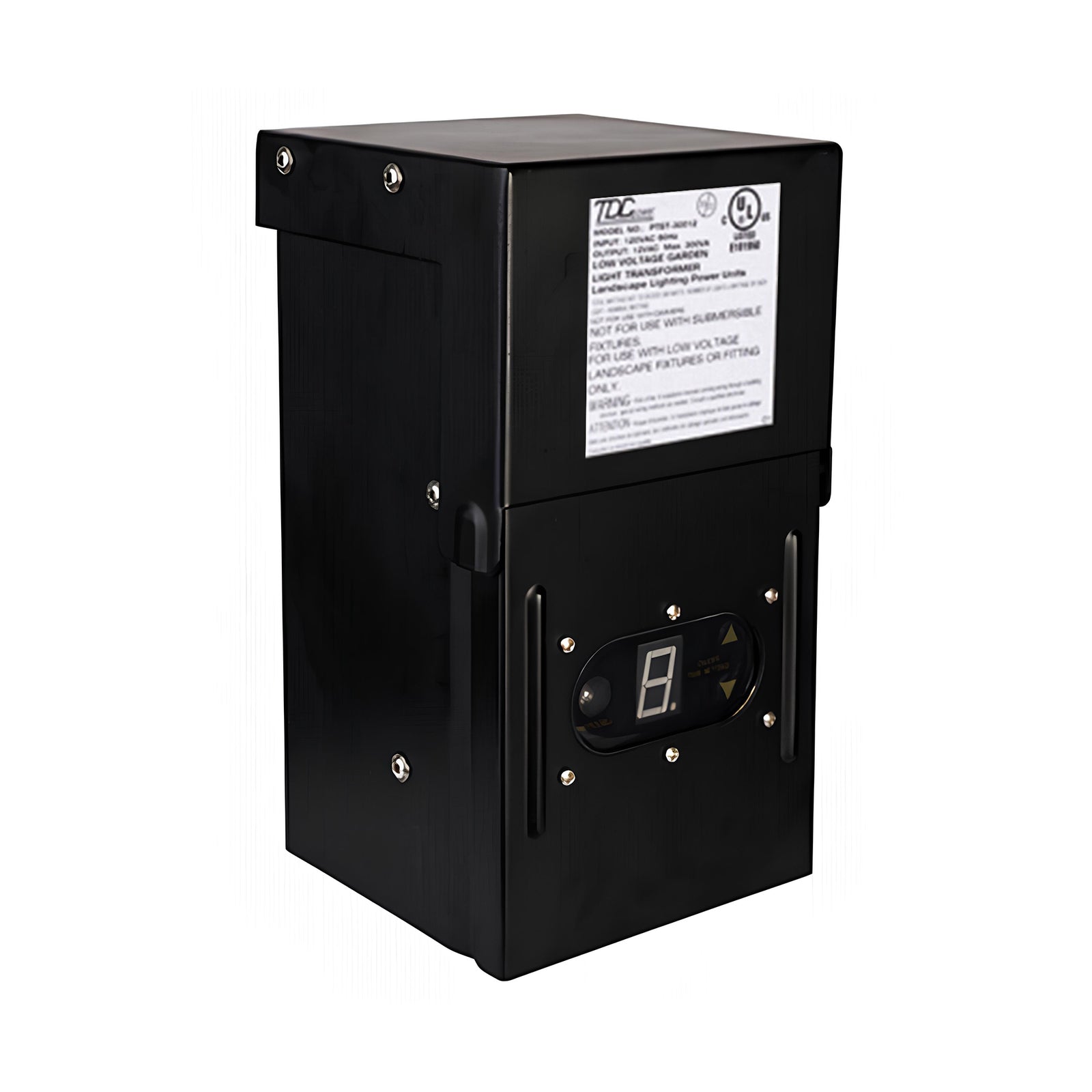 Fusion 300 Watts Low Voltage Stake Light Transformer with Built-In Timer, Black - VMInnovations