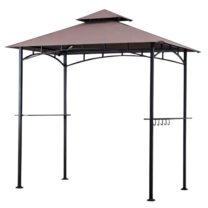 Four Seasons Courtyard Gazebo w/LED Lights & Powder Coated Frame,Brown(Open Box) - VMInnovations